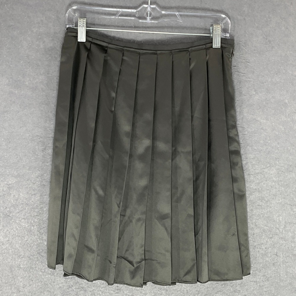 Old Navy Skirt Womens Sz 4 Olive Green Satin Pleated Mini Career Casual Preppy